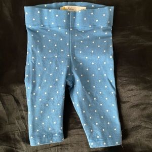 Baby Boden 0-3 blue polka dot pants, like new